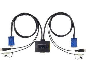 LEVEL ONE KVM-0223 2 PORT USB CABLE KVM WITH AUDIO