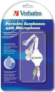 VERBATIM PORTABLE EARPHONES WITH MICROPHONE