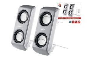 TRUST PORTABLE NOTEBOOK SPEAKERS SILVER