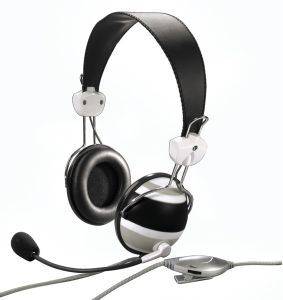 HAMA 57157 HS-10 ZEBRA BLACK PC HEADSET