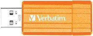 VERBATIM 4GB PINSTRIPE VOLCANIC ORANGE