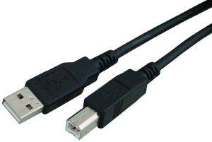 USB 2.0 CABLE A MALE-B MALE 3M BLACK