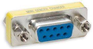 EQUIP 124301 MINI 2XDB 9PIN F/F GENDER CHANGER