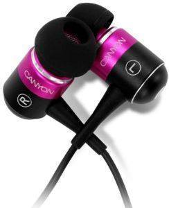 CANYON CNR-EP8M EAR BUD STYLE HEADPHONES MAGENTA