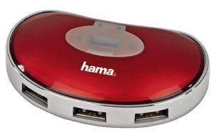 HAMA 78486 USB 2.0 HUB 1:4 RED BUS POWERED