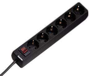 HAMA 30394 6WAY POWER STRIP   BLACK