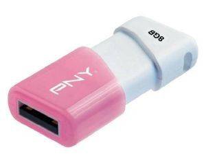 PNY USB STICK 8GB WHITE/PINK COMPACT ATT3