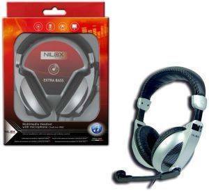 NILOX HEADSET FULL SIZE BLACK SILVER