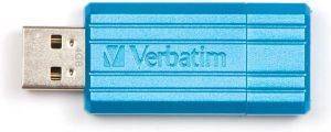 VERBATIM USB 4GB PINSTRIPE CARIBBEAN BLUE VERBATIM USB 4GB PINSTRIPE CARIBBEAN BLUE