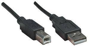 MANHATTAN 333368 HI-SPEED USB2.0 CABLE A/B BLACK 1.8M