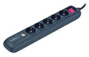 ENERGENIE SPG5-U-5 POWER STRIP WITH SURGE PROTECTED USB CHARGER 1.5M BLACK ENERGENIE SPG5-U-5 POWER STRIP WITH SURGE PROTECTED USB CHARGER 1.5M BLACK