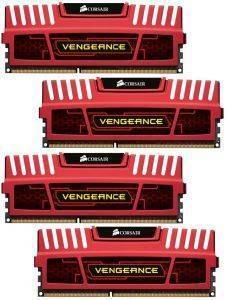 CORSAIR CMZ16GX3M4X1866C9R VENGEANCE XMP 16GB (4X4GB) PC3-14900 QUAD CHANNEL KIT RED