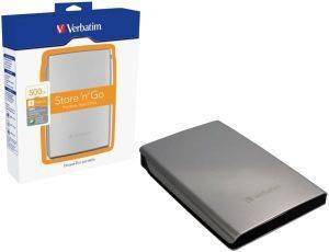 VERBATIM 500GB STORE \'N\' GO USB 2.0 PORTABLE HARD DRIVE GREY