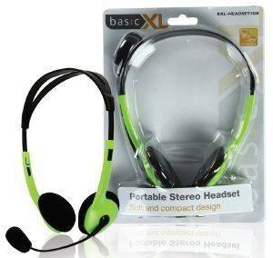 BASICXL BXL-HEADSET 1 PORTABLE STEREO HEADSET GREEN