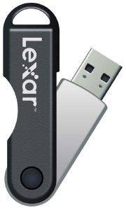 LEXAR 16GB USB STICK JUMPDRIVE TWIST TURN SILVER