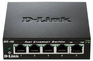 D-LINK DES-105 5-PORT FAST ETHERNET METAL DESKTOP SWITCH