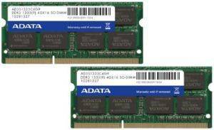 ADATA AD3S1333C4G9-2 8GB (2X4GB) SO-DIMM DDR3 1333MHZ DUAL CHANNEL KIT