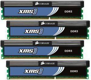 CORSAIR CMX32GX3M4A1600C11 XMS3 32GB (4X8GB) PC3-12800 QUAD CHANNEL KIT BLACK