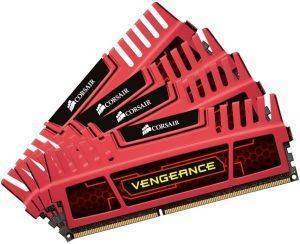 CORSAIR CMZ16GX3M4A2400C9R VENGEANCE RED 16GB (4X4GB) DDR3 2400MΗΖ PC3-19200 QUAD CHANNEL KIT CORSAIR CMZ16GX3M4A2400C9R VENGEANCE RED 16GB (4X4GB) DDR3 2400MΗΖ PC3-19200 QUAD CHANNEL KIT
