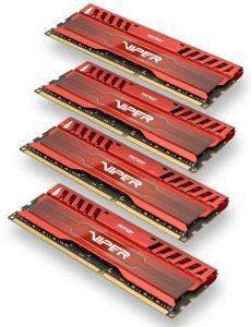 PATRIOT PV332G160C0QKRD 32GB (4X8GB) DDR3 1600MHZ VIPER 3 RED QUAD CHANNEL KIT