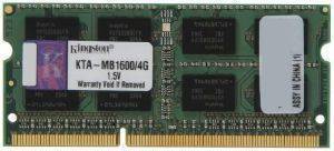 KINGSTON KTA-MB1600/4G 4GB SO-DIMM DDR3 1600MHZ KINGSTON KTA-MB1600/4G 4GB SO-DIMM DDR3 1600MHZ