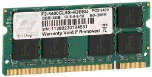 G.SKILL F2-6400CL6S-4GBSQ 4GB SO-DIMM DDR2 PC2-6400 800MHZ