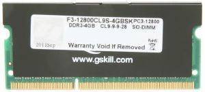 G.SKILL F3-12800CL9S-4GBSK 4GB SO-DIMM DDR3 PC3-12800 1600MHZ