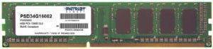 PATRIOT DIMM 4GB DDR3-1600 SIGNATURE LINE PSD34G16002 PATRIOT DIMM 4GB DDR3-1600 SIGNATURE LINE PSD34G16002