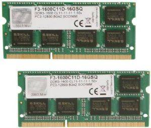 G.SKILL F3-1600C11D-16GSQ 16GB (2X8GB) SO-DIMM DDR3 PC3-12800 1600MHZ DUAL CHANNEL KIT