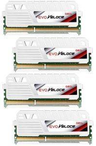 GEIL GEW332GB2400C11AQC 32GB (4X8GB) DDR3 PC3-19200 2400MHZ EVO VELOCE FROST WHITE QUAD CHANNEL KIT GEIL GEW332GB2400C11AQC 32GB (4X8GB) DDR3 PC3-19200 2400MHZ EVO VELOCE FROST WHITE QUAD CHANNEL KIT