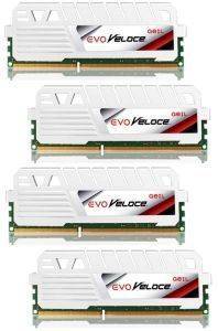 GEIL GEW332GB2400C11AQC 32GB (4X8GB) DDR3 PC3-19200 2400MHZ EVO VELOCE FROST WHITE QUAD CHANNEL KIT