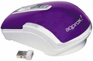 APPROX APPOMM24P WIRELESS MINI OPTICAL MOUSE PURPLE