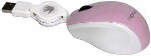 APPROX APPOMRPV2 OPTICAL MOUSE WITH RETRACTABLE USB CABLE PINK