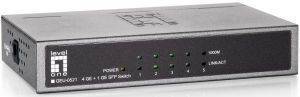 LEVEL ONE GEU-0521 4-PORT GIGABIT ETHERNET + 1XSFP SWITCH