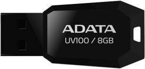 ADATA DASHDRIVE UV100 8GB USB2.0 FLASH DRIVE BLACK