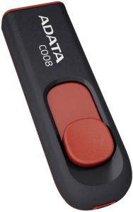 ADATA CLASSIC C008 64GB USB2.0 FLASH DRIVE BLACK/RED