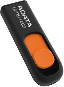 ADATA DASHDRIVE UV120 8GB USB2.0 FLASH DRIVE BLACK/ORANGE