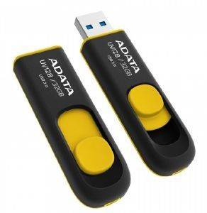 ADATA DASHDRIVE UV128 8GB USB3.0 FLASH DRIVE BLACK/YELLOW