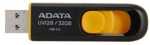 ADATA DASHDRIVE UV128 32GB USB3.0 FLASH DRIVE BLACK/YELLOW