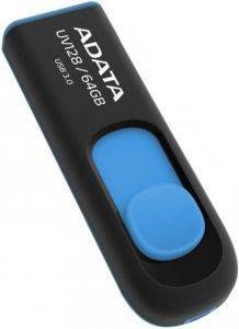 ADATA DASHDRIVE UV128 64GB USB3.0 FLASH DRIVE BLACK/BLUE