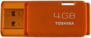 TOSHIBA HAYABUSA 4GB USB2.0 FLASH DRIVE TRANSMEMORY ORANGE