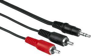 HAMA 43333 AUDIO CONNECTING CABLE 2 RCA MALE PLUGS - 3.5 MM MALE PLUG STEREO 2 M