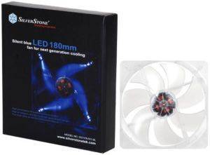 SILVERSTONE FN181-BL 180MM BLUE LED FAN TRANSPARENT