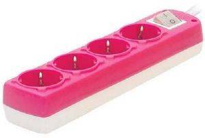 SAS 100-11-417 COLOURLINE 4-SOCKET POWER STRIP WITH CABLE PINK