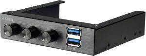 AKASA AK-FC-06U3BK 3-CHANNEL FAN CONTROLLER 5.25\'\' AKASA AK-FC-06U3BK 3-CHANNEL FAN CONTROLLER 5.25\'\'