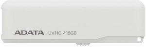 ADATA DASHDRIVE UV110 16GB USB2.0 FLASH DRIVE WHITE