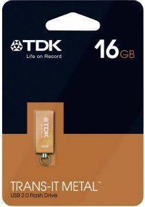 TDK TRANS-IT METAL 16GB USB2.0 FLASH DRIVE ORANGE