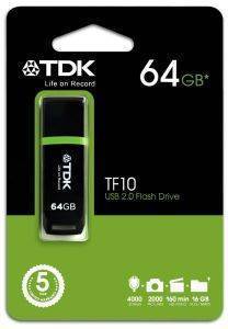 TDK TF10 64GB USB2.0 FLASH DRIVE BLACK TDK TF10 64GB USB2.0 FLASH DRIVE BLACK