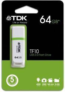 TDK TF10 64GB USB2.0 FLASH DRIVE WHITE