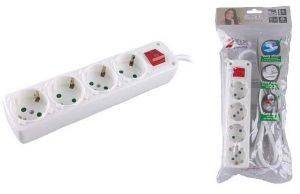 SAS 100-11-017 4-SOCKET POWER STRIP WITH CABLE WHITE SAS 100-11-017 4-SOCKET POWER STRIP WITH CABLE WHITE